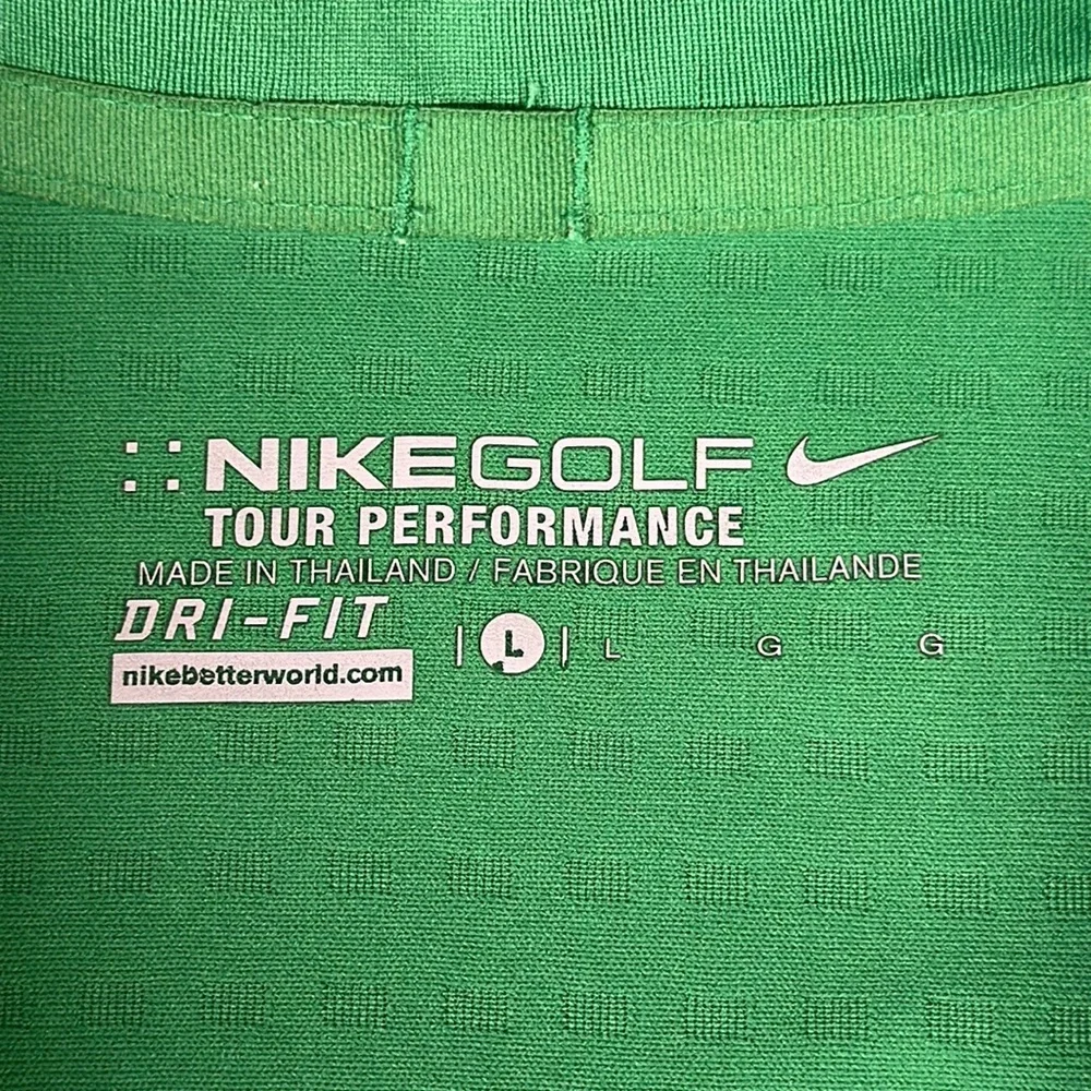 Nike Golf Dri Fit Tour Performance Masters Green Short Sleeve Polo Shirt Large